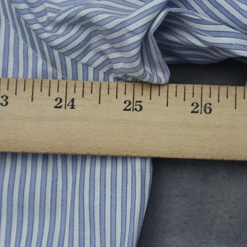 Banana Republic Shirt Mens XL 17 17.5 Blue Plaid Slim Fit Button Up Dress